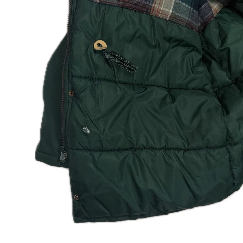 Vintage 90s St John's Bay hunter green‎ flannel lined mountain parka men's large